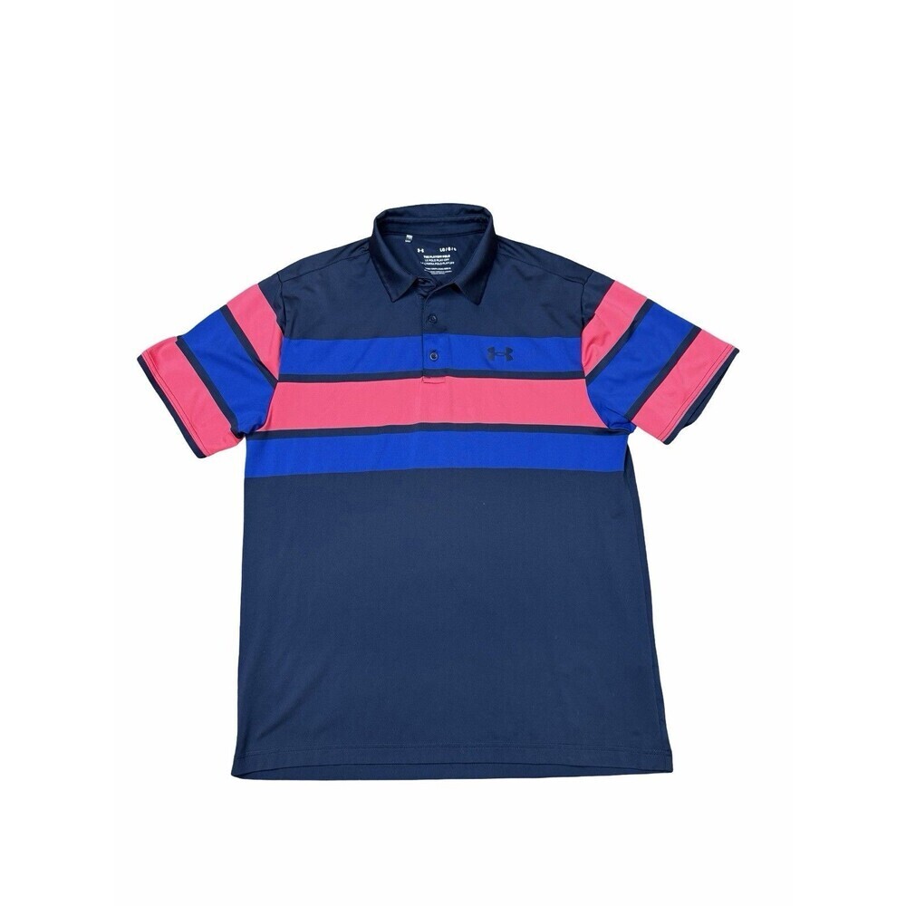 Under Armour Shirt Mens Large Blue Playoff Polo Golf Light Stretch Soft Men’s